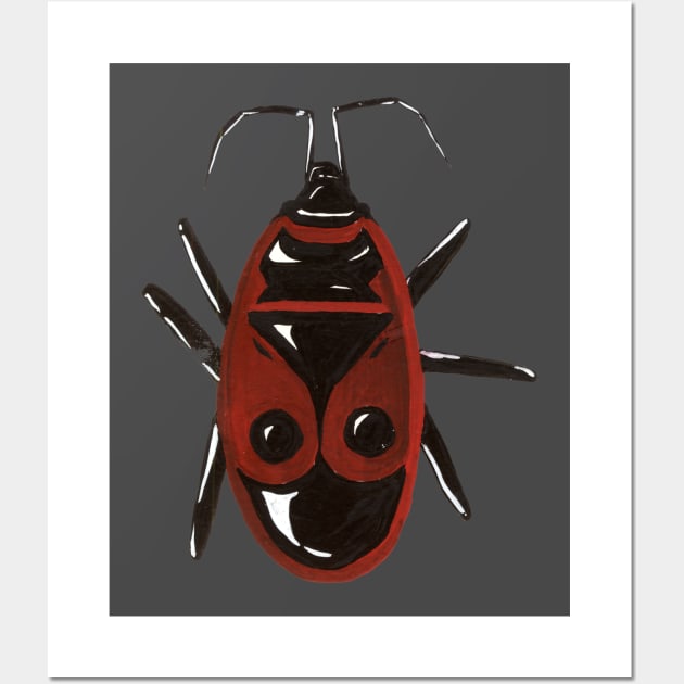 Eye shaped red bug, transparent background Wall Art by diplikaya